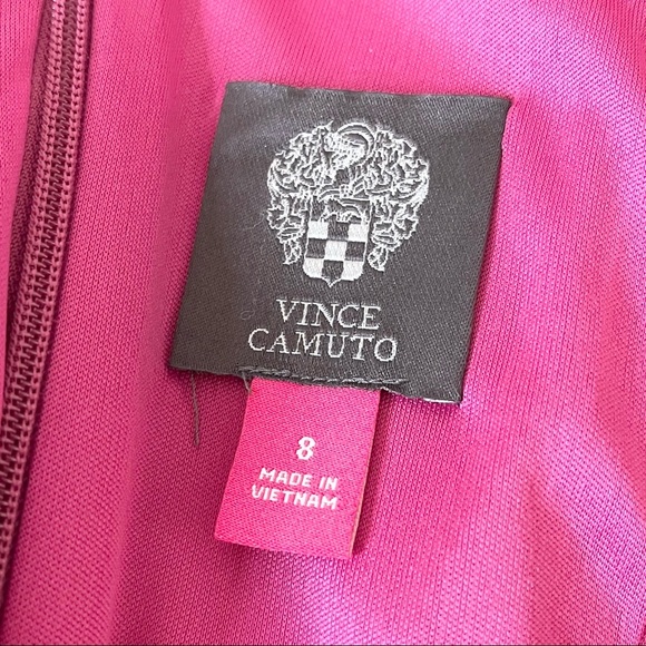 Vince Camuto Hot Pink Geo Print Fit and Flare Dress Womens Size 8 - Picture 6 of 8